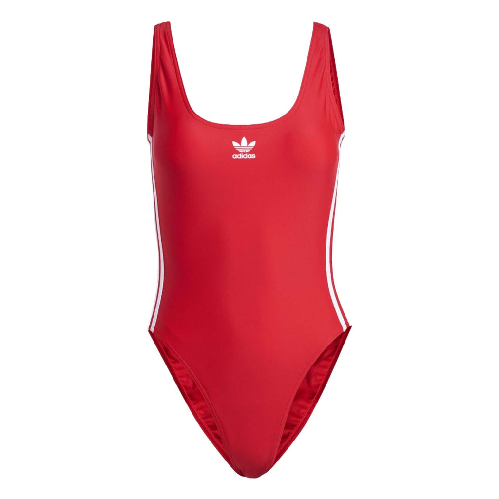 adidas Adicolor 3-Stripes Swimsuit - Better Scarlet / White