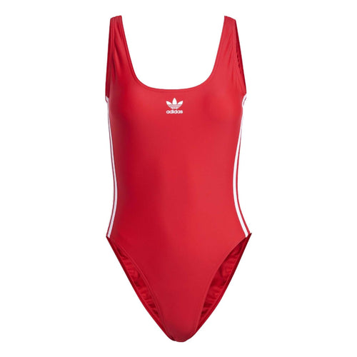 adidas Adicolor 3-Stripes Swimsuit - Better Scarlet / White