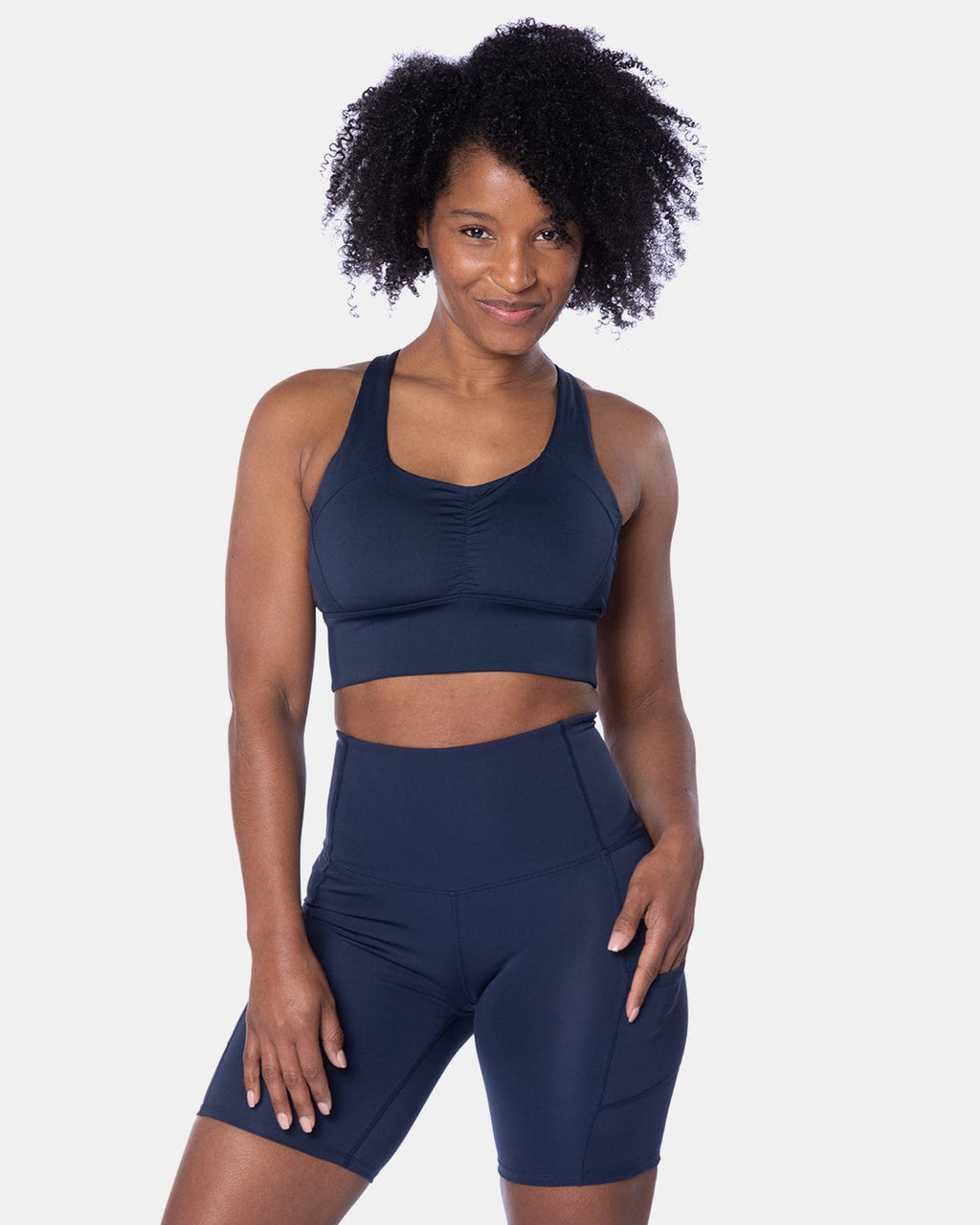 Hi Five High-Waisted Biker Short – Night Swim Navy (XS/S/M)