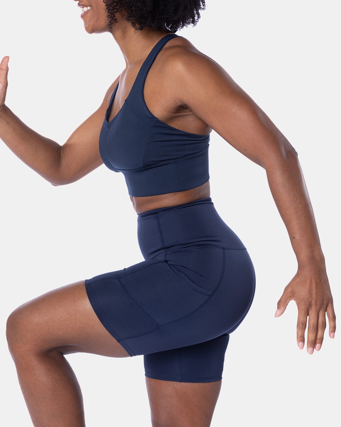 Hi Five High-Waisted Biker Short – Night Swim Navy (XS/S/M)