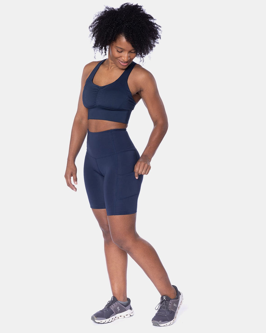 Hi Five High-Waisted Biker Short – Night Swim Navy (XS/S/M)